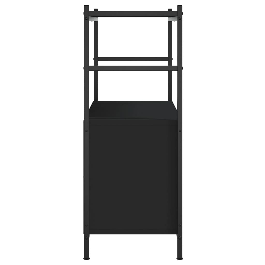 vidaXL Estantería hierro y madera de ingeniería negro 80x30x78,5 cm