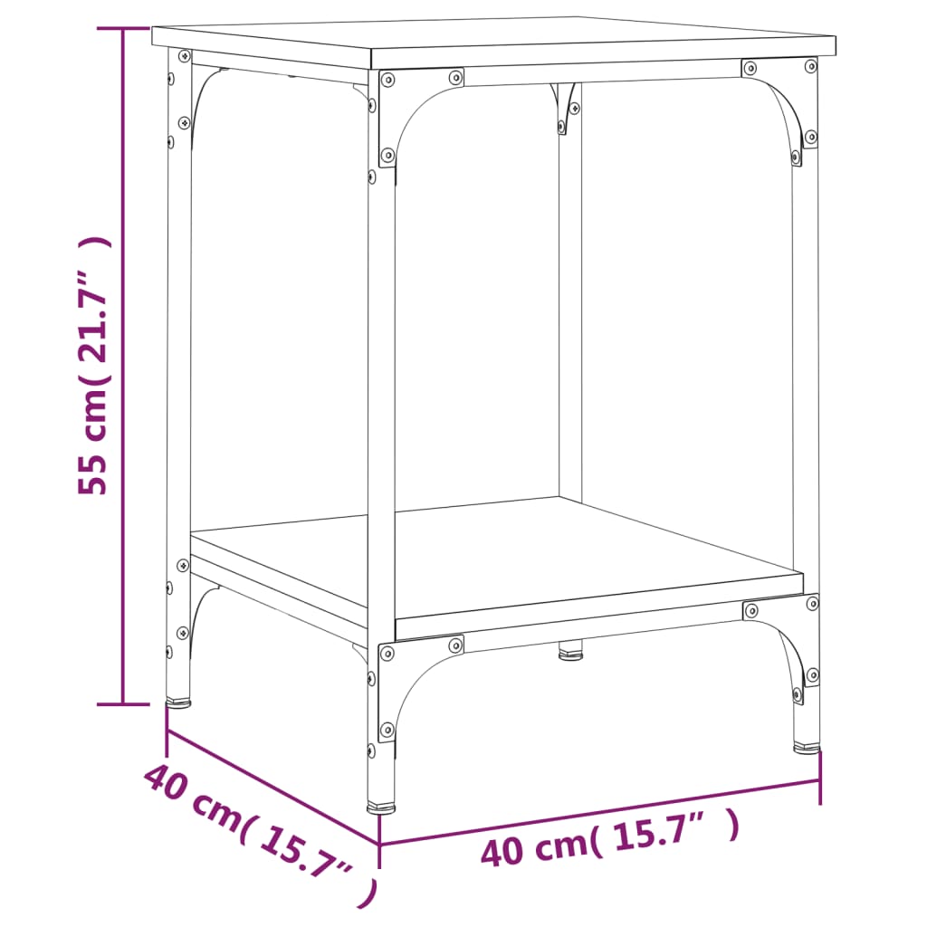 vidaXL Mesa de centro madera de ingeniería roble Sonoma 40x40x55 cm