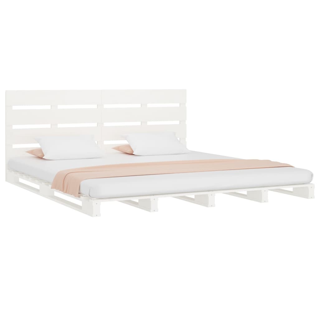 vidaXL Estructura de cama madera maciza de pino blanco 120x190 cm