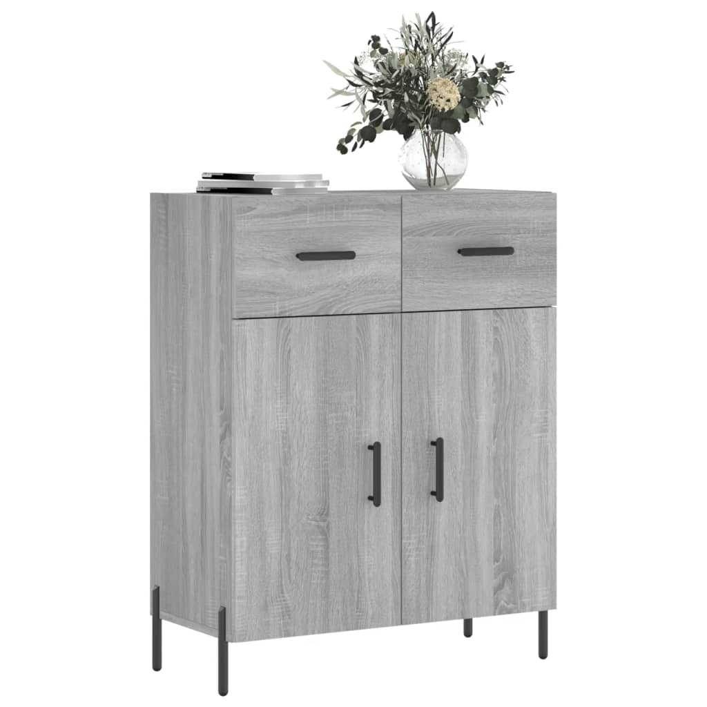 vidaXL Aparador de madera de ingeniería gris Sonoma 69,5x34x90 cm