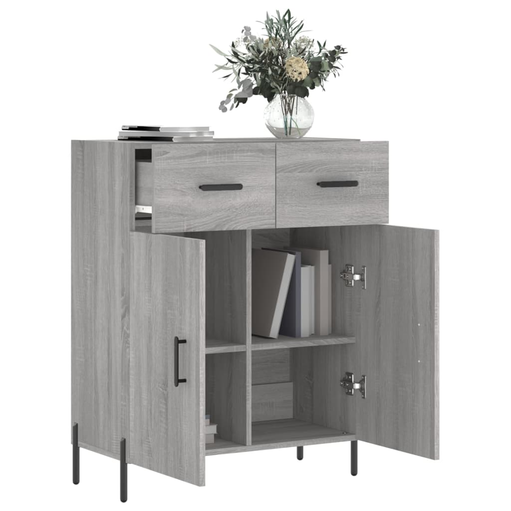 vidaXL Aparador de madera de ingeniería gris Sonoma 69,5x34x90 cm