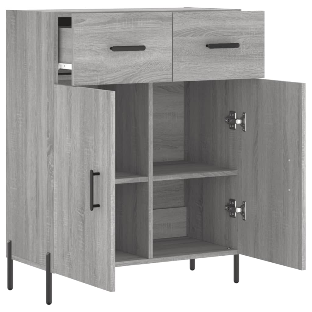 vidaXL Aparador de madera de ingeniería gris Sonoma 69,5x34x90 cm