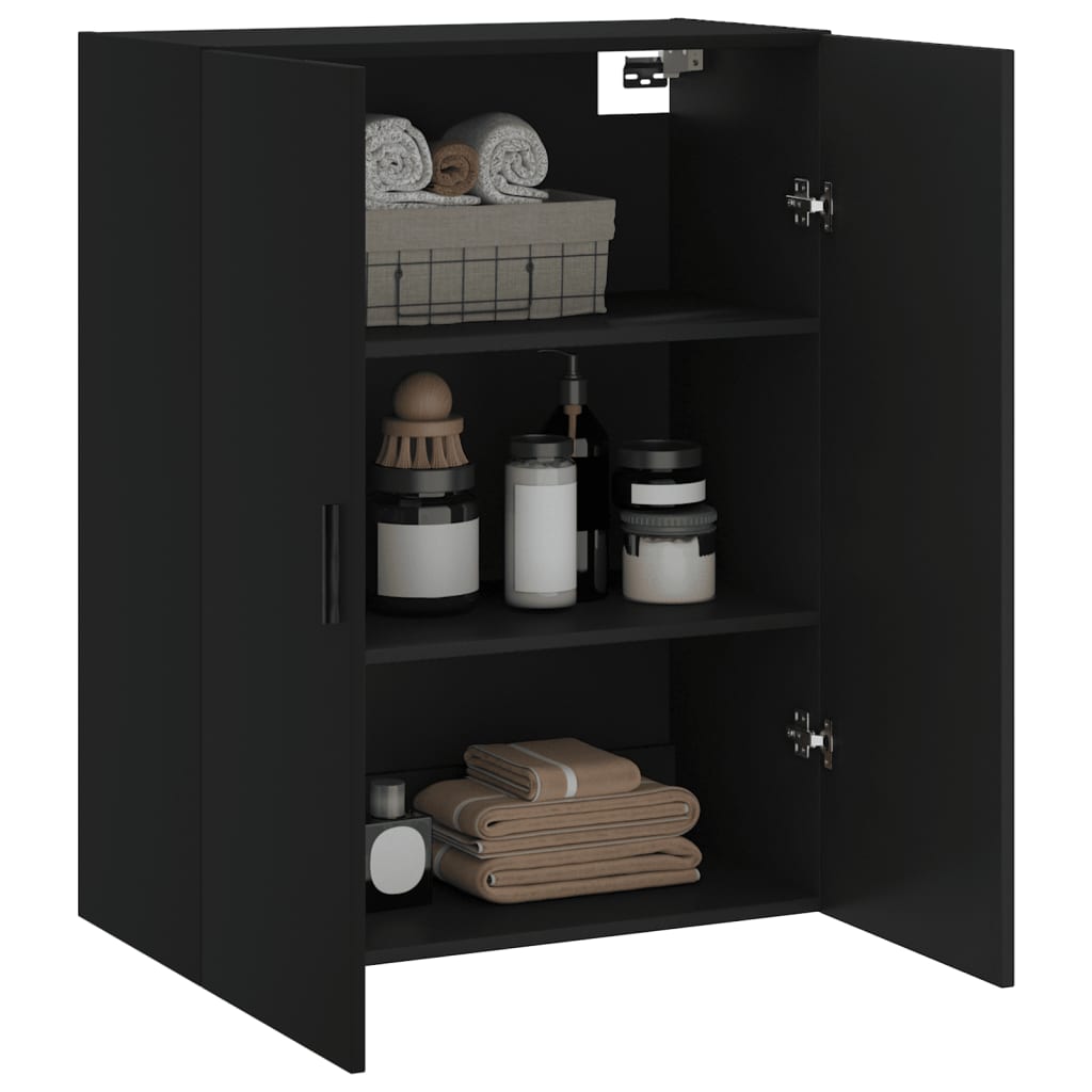 vidaXL Armario de pared negro 69,5x34x90 cm