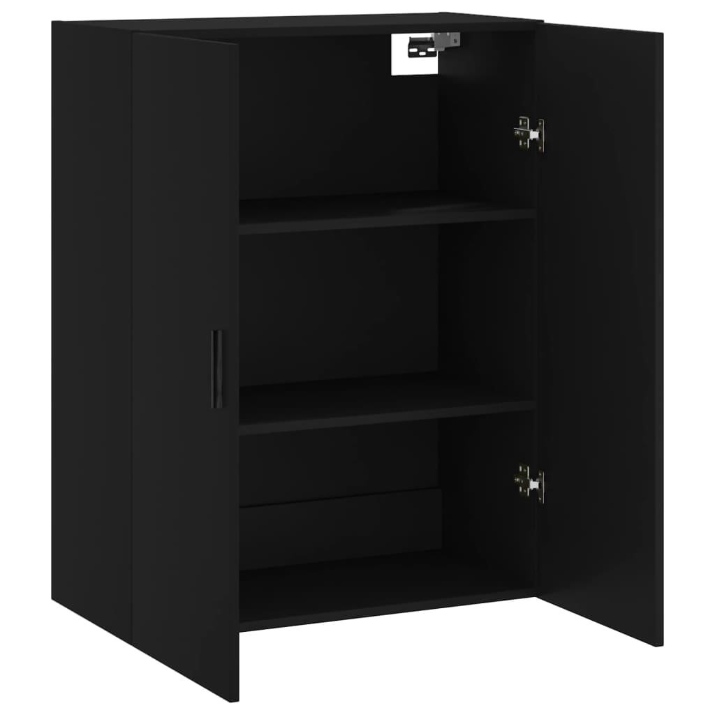 vidaXL Armario de pared negro 69,5x34x90 cm