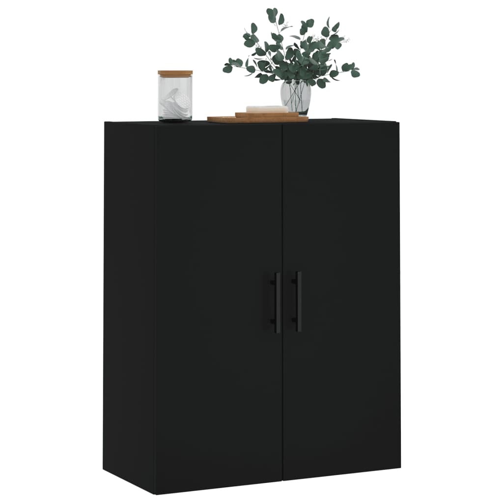 vidaXL Armario de pared negro 69,5x34x90 cm