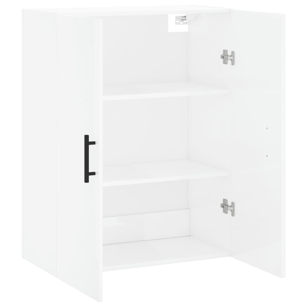 vidaXL Armario de pared blanco brillante 69,5x34x90 cm