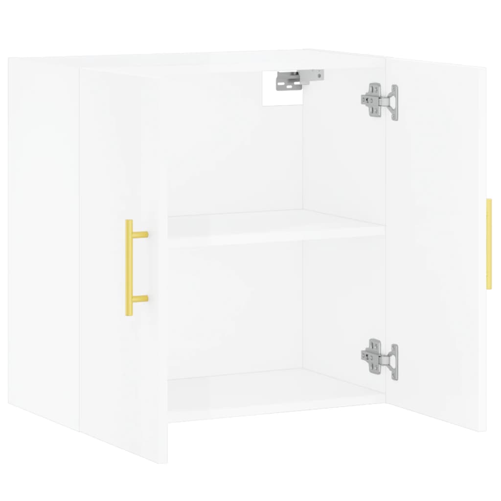 vidaXL Armario pared madera contrachapada blanco brillo 60x31x60 cm