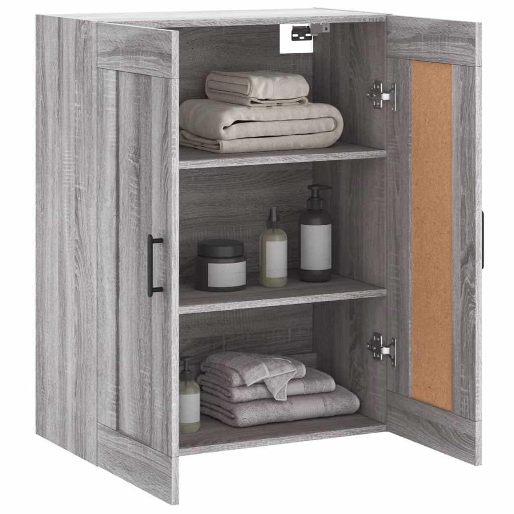 vidaXL Armario de pared madera ingeniería gris Sonoma 69,5x34x90 cm