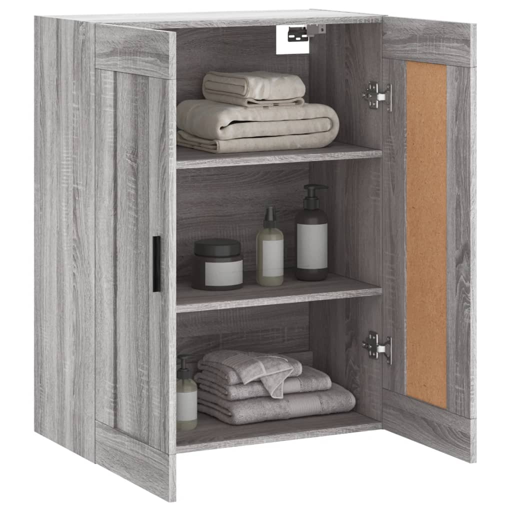 vidaXL Armario de pared madera ingeniería gris Sonoma 69,5x34x90 cm