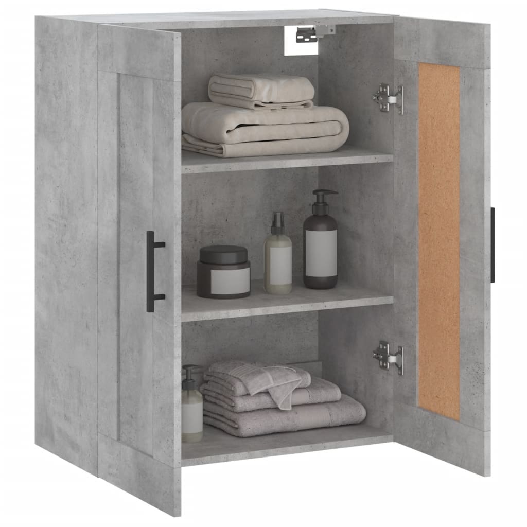 vidaXL Armario de pared madera ingeniería gris hormigón 69,5x34x90 cm