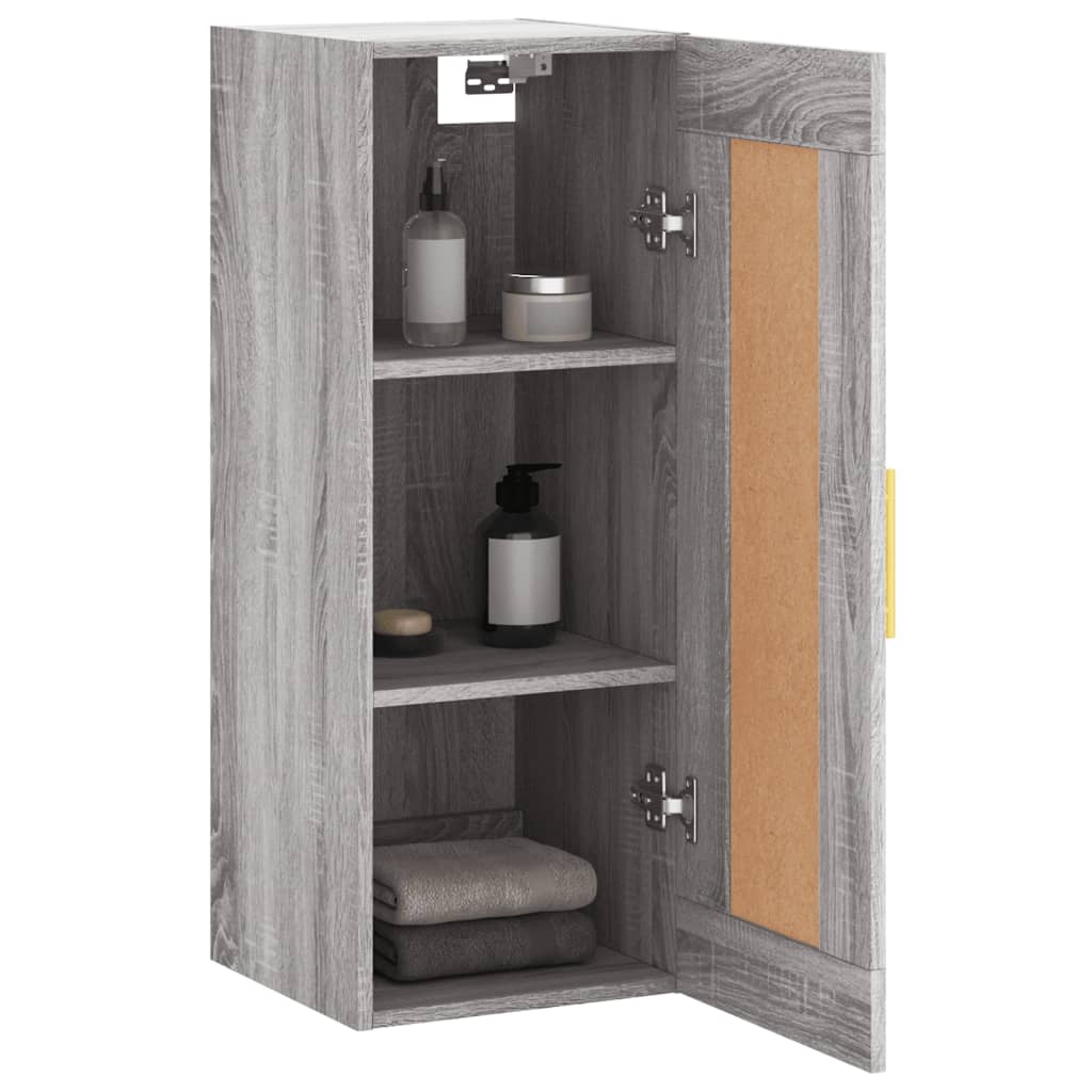 vidaXL Armario de pared madera de ingeniería gris Sonoma 34,5x34x90 cm