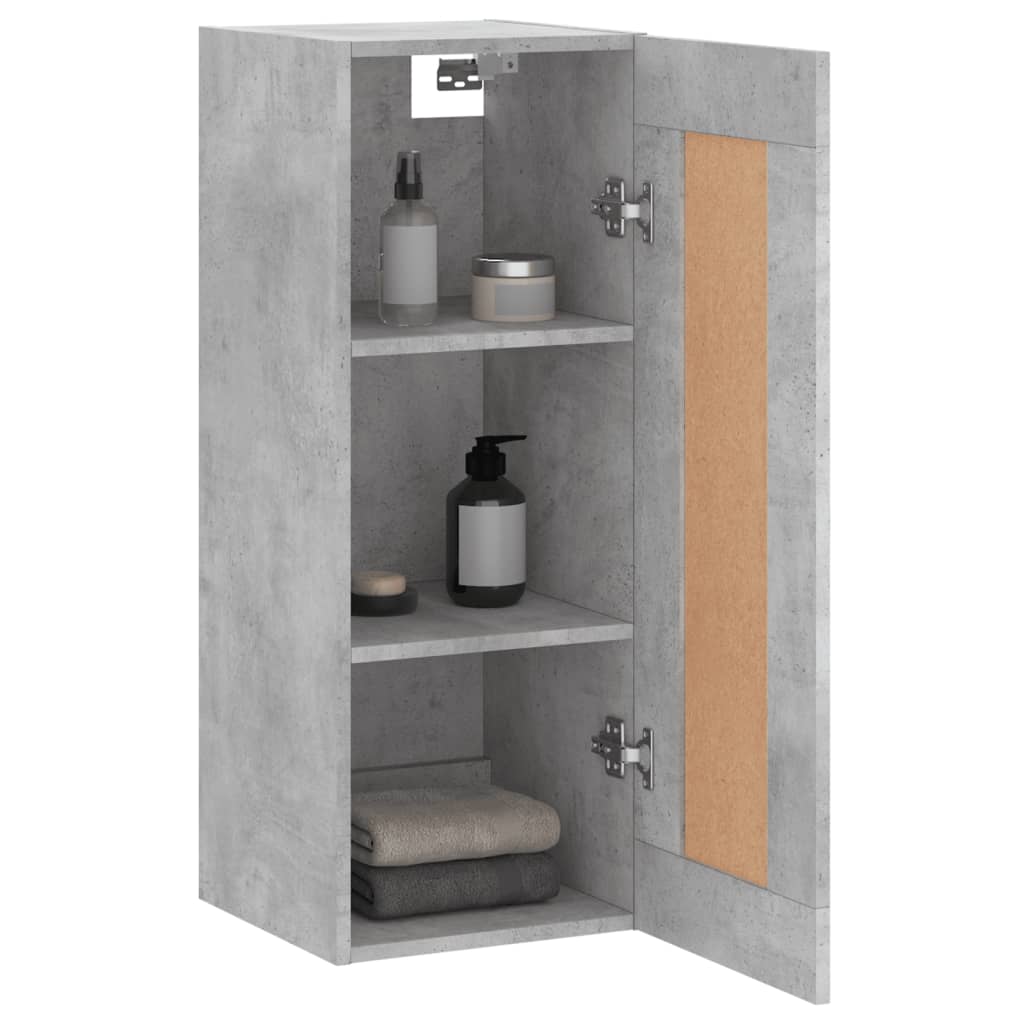 vidaXL Armario de pared madera ingeniería gris hormigón 34,5x34x90 cm