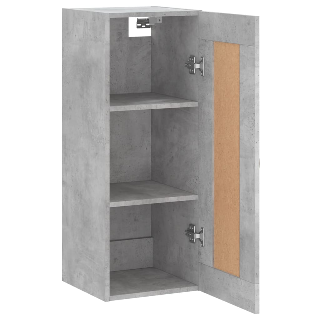 vidaXL Armario de pared madera ingeniería gris hormigón 34,5x34x90 cm