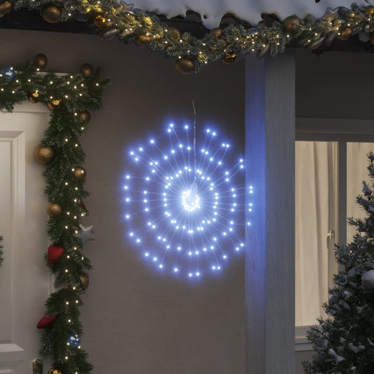 vidaXL Luces de Navidad de estrellas 8 uds 140 LED blanco frío 17 cm