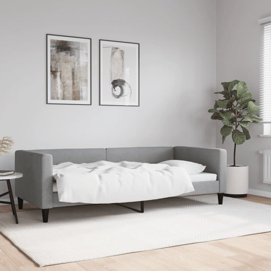 vidaXL Sofá cama sin colchón tela gris claro 90x200 cm