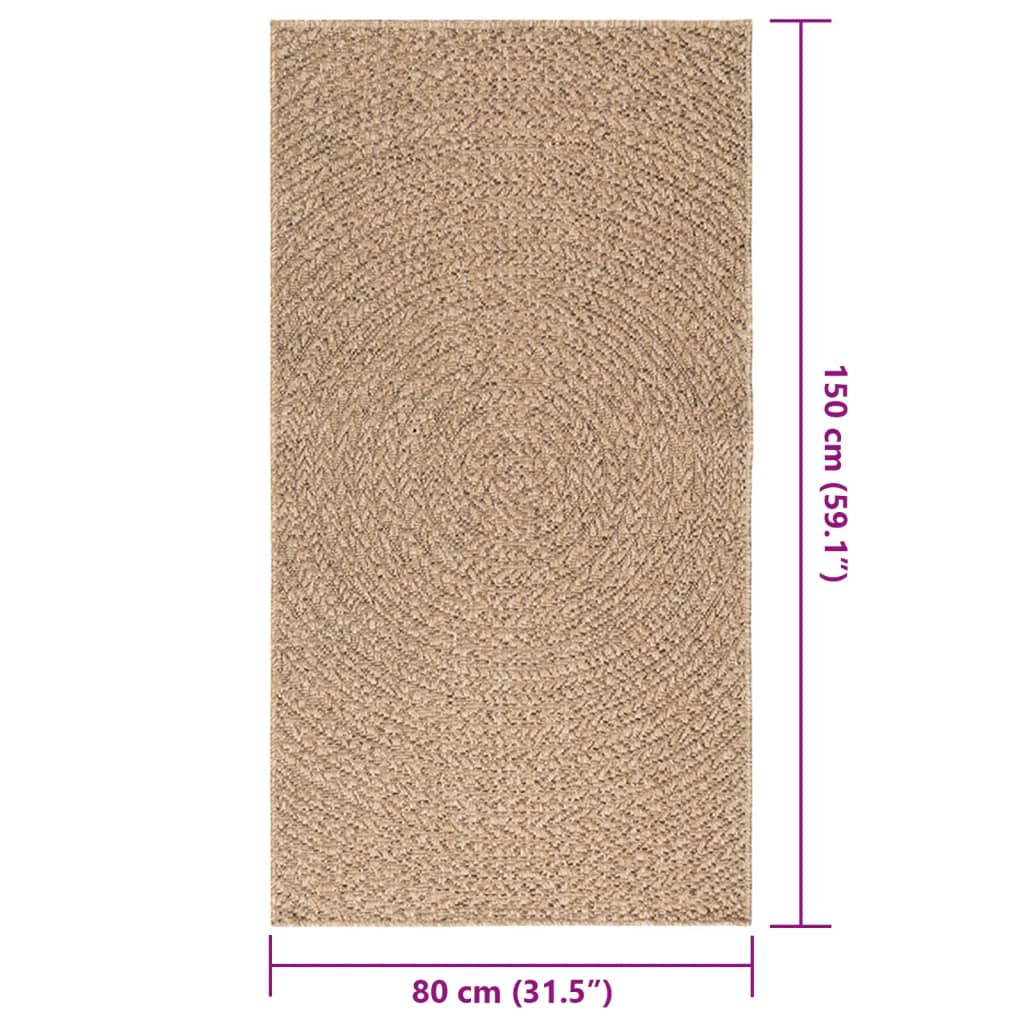 vidaXL Alfombra ZIZUR apariencia de yute interior y exterior 80x150 cm