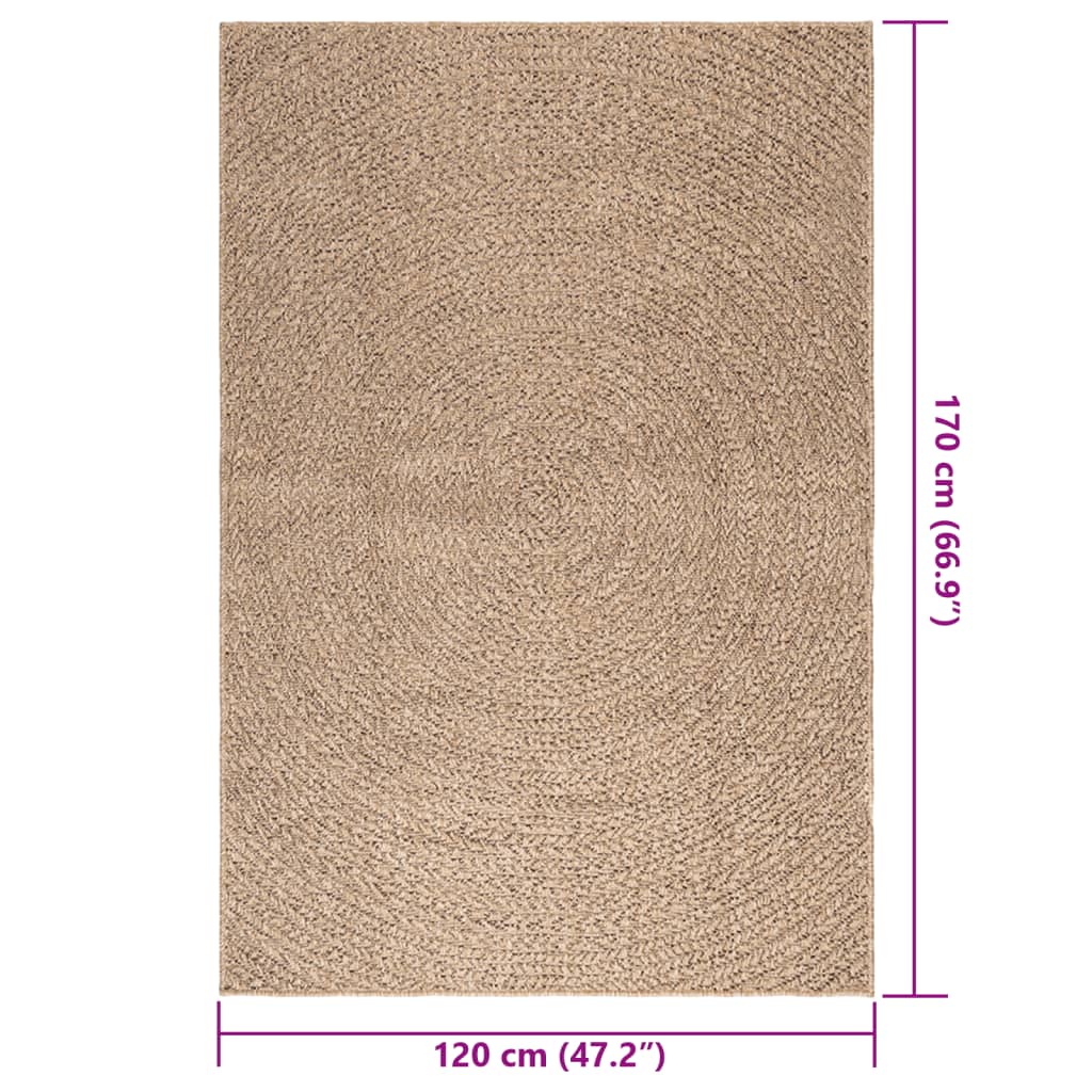 vidaXL Alfombra ZIZUR apariencia de yute interior y exterior 120x170cm