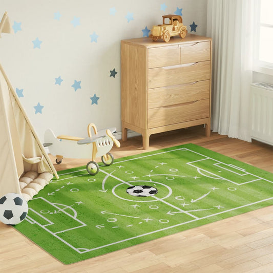 vidaXL Alfombra niños lavable antideslizante campo fútbol 160x230 cm