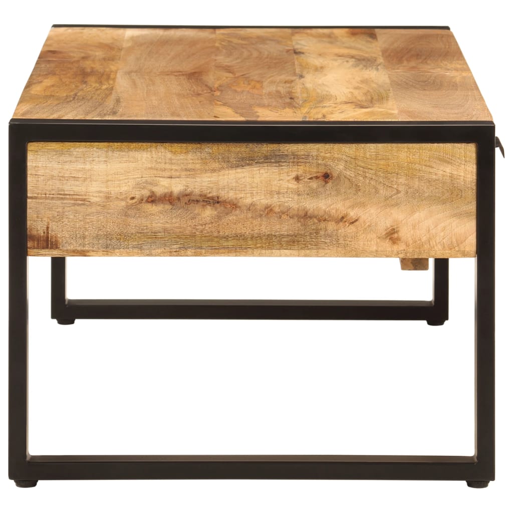 vidaXL Mesa de centro hierro y madera maciza de mango 100x54x40 cm