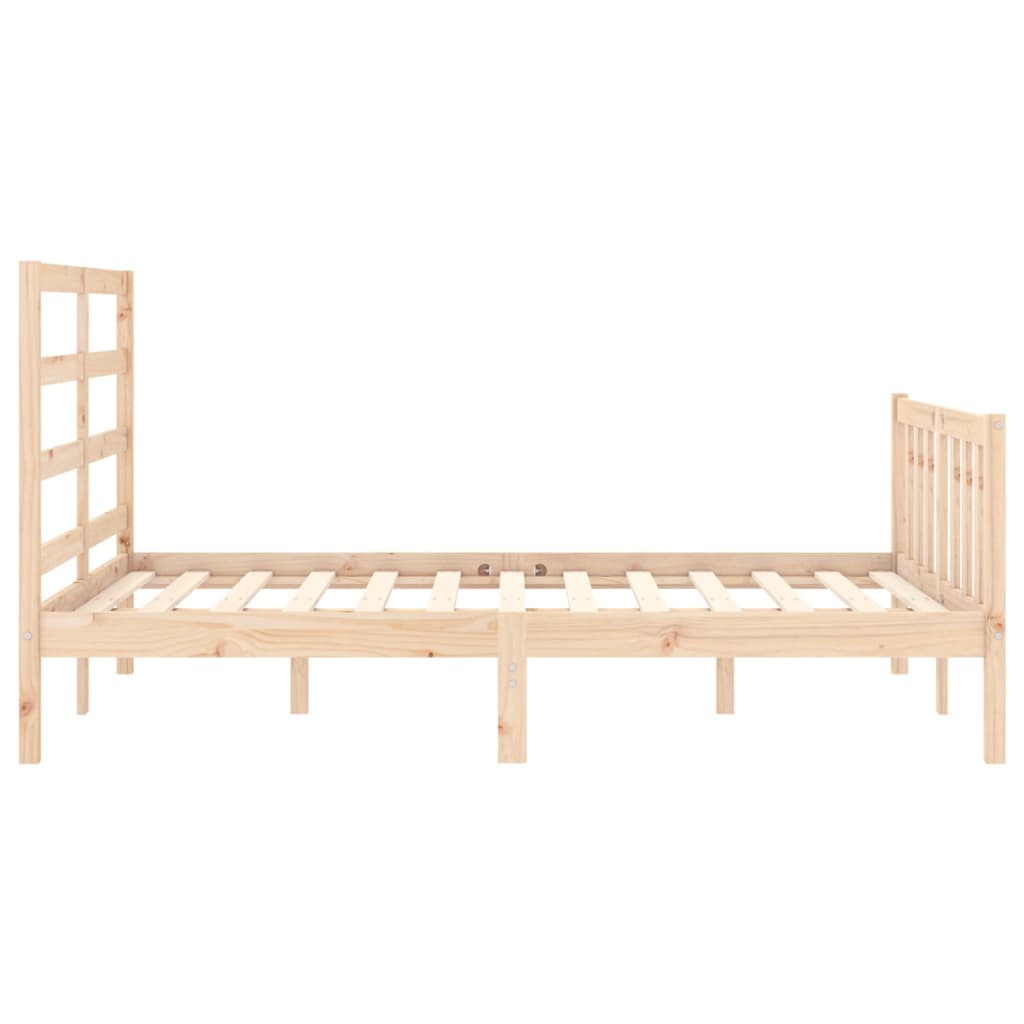 vidaXL Estructura de cama de matrimonio con cabecero madera maciza