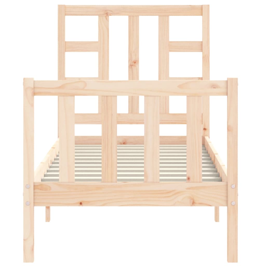 vidaXL Estructura de cama individual con cabecero madera maciza