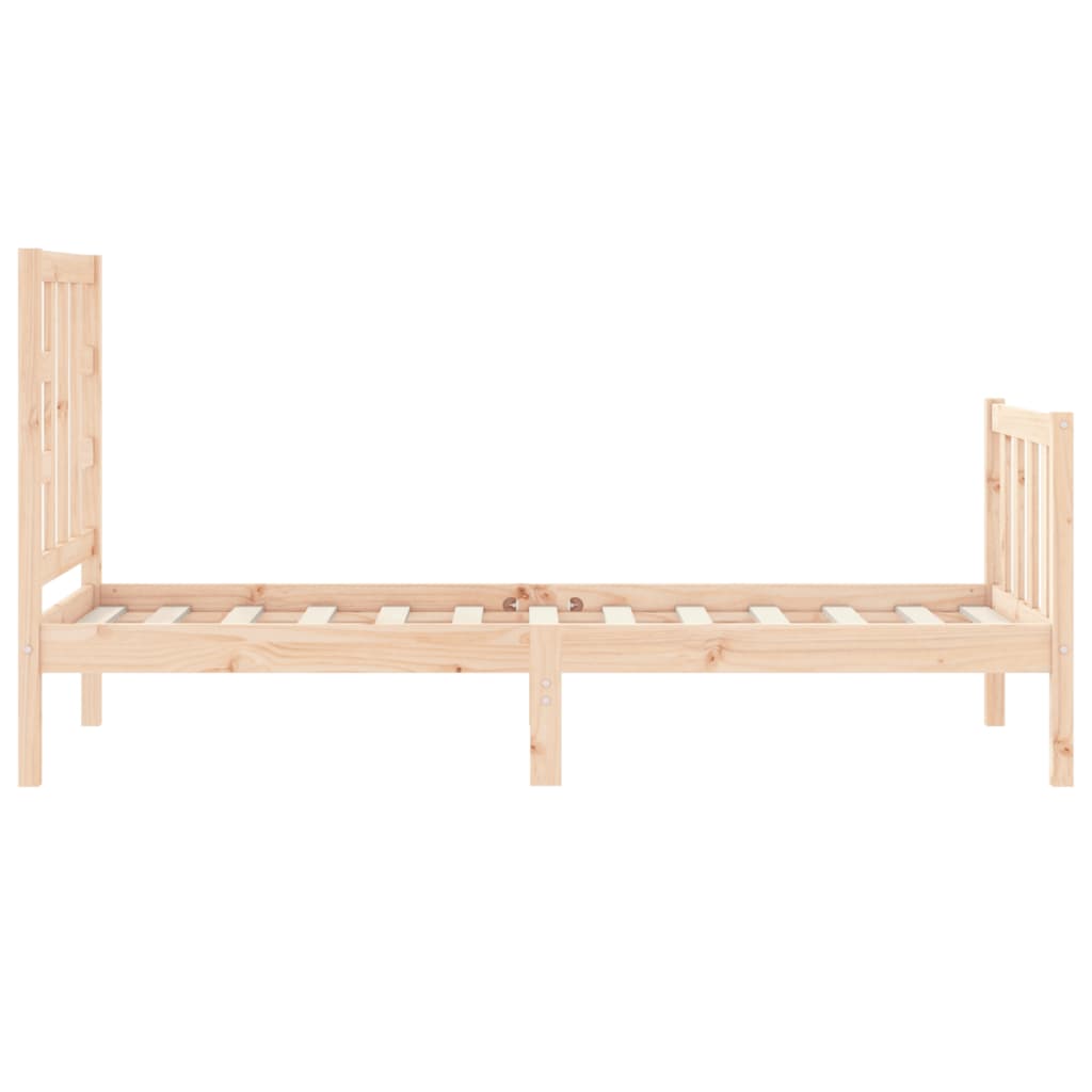 vidaXL Estructura de cama individual con cabecero madera maciza