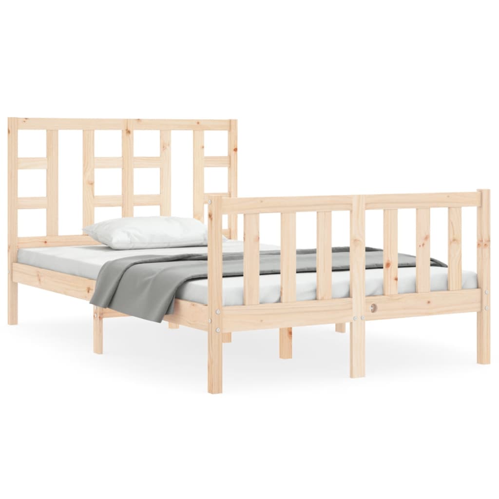 vidaXL Estructura de cama de matrimonio con cabecero madera maciza