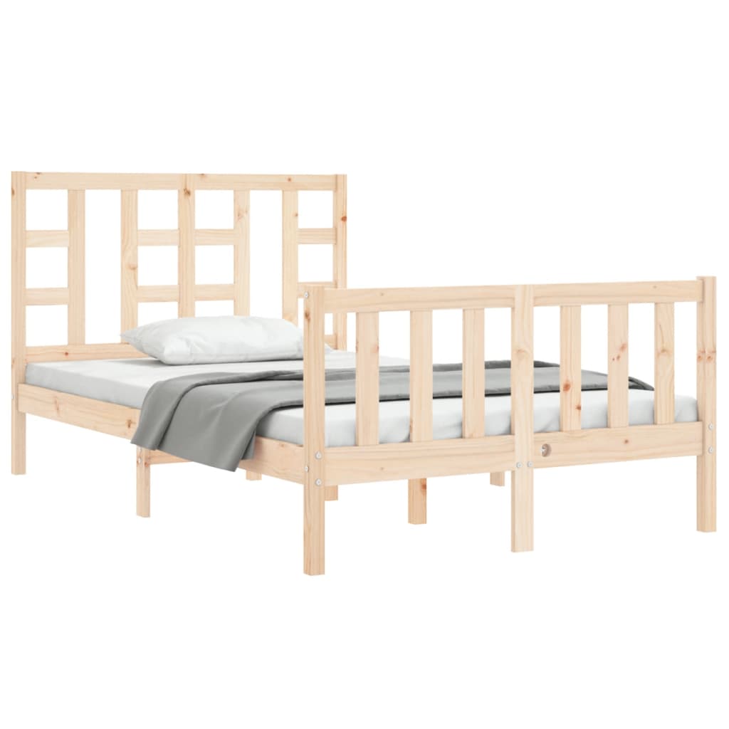 vidaXL Estructura de cama de matrimonio con cabecero madera maciza