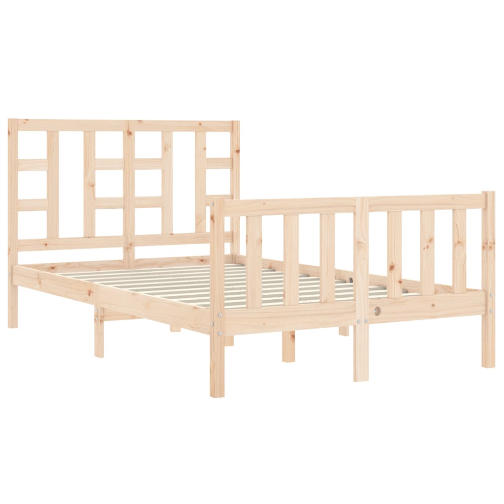 vidaXL Estructura de cama de matrimonio con cabecero madera maciza