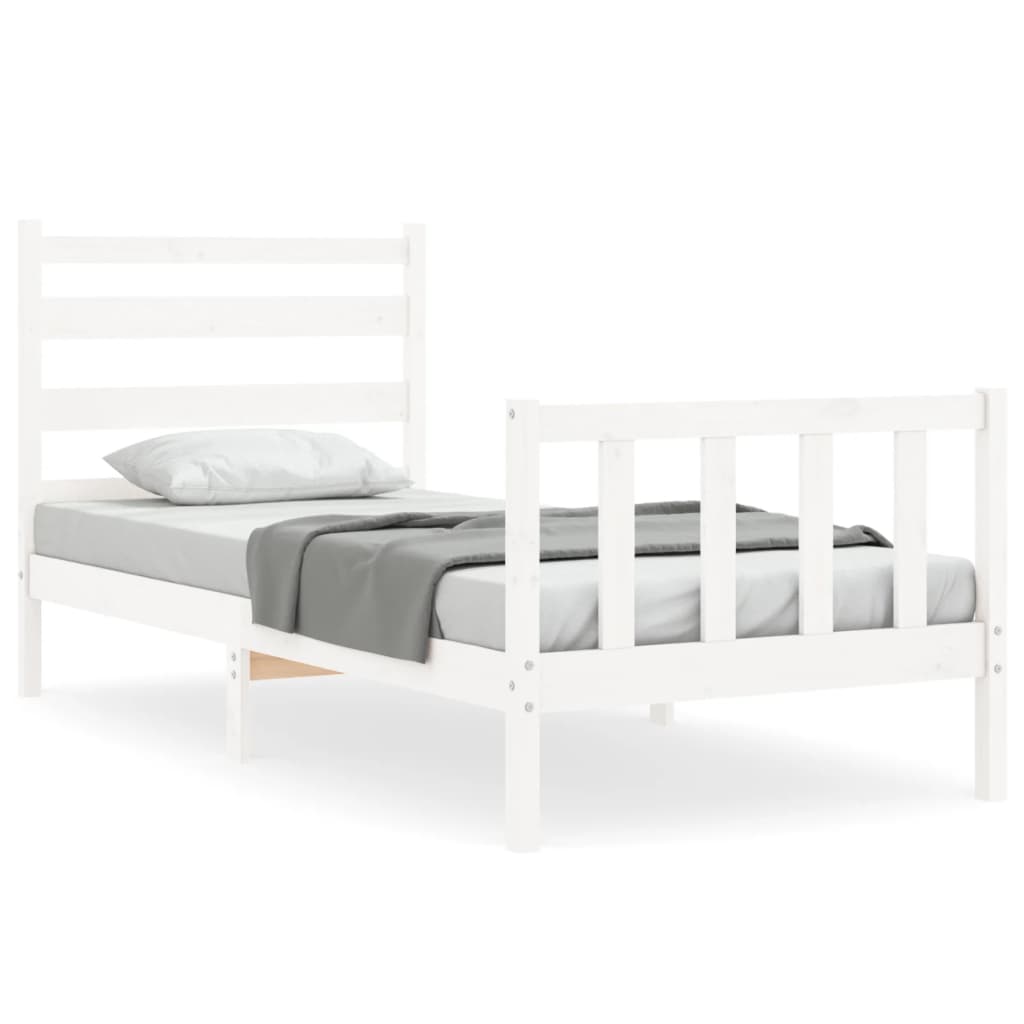 vidaXL Estructura de cama sin colchón madera maciza blanca 90x190 cm