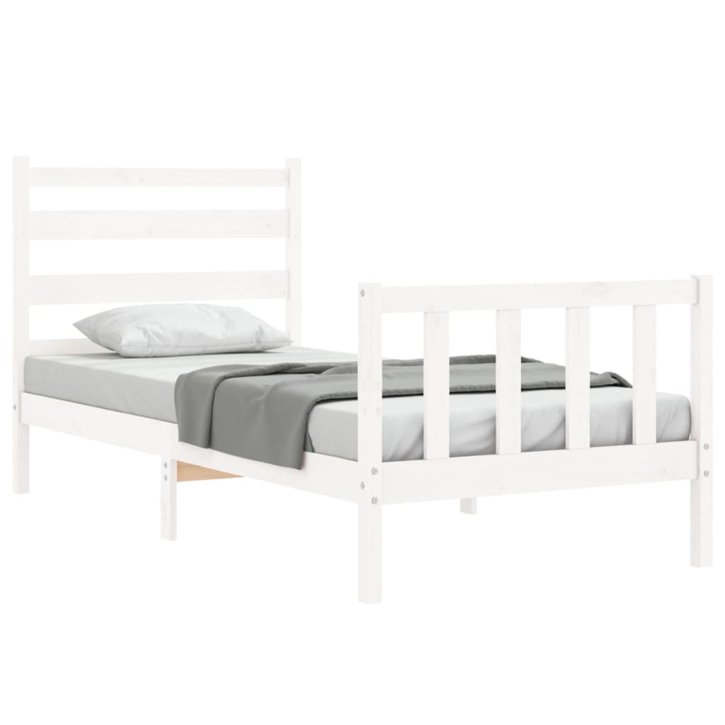 vidaXL Estructura de cama sin colchón madera maciza blanca 90x190 cm