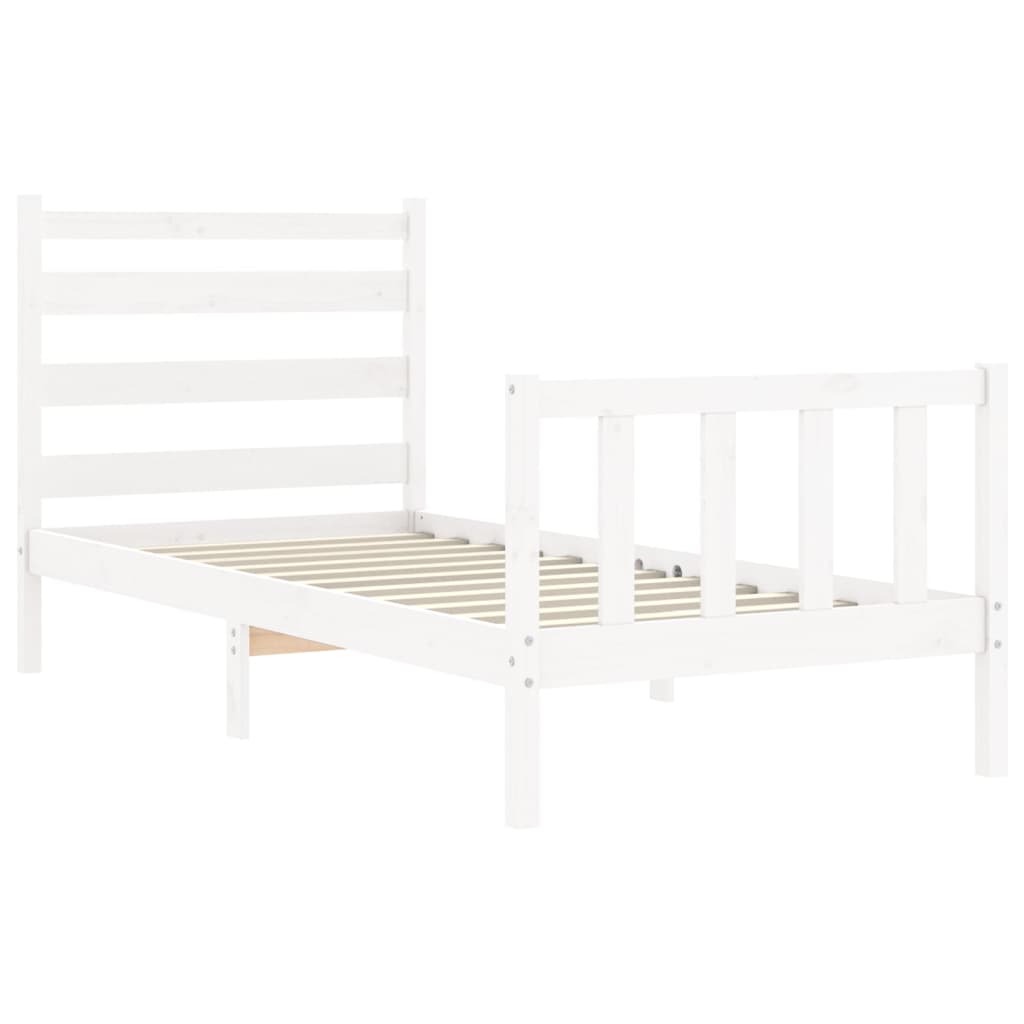 vidaXL Estructura de cama sin colchón madera maciza blanca 90x190 cm