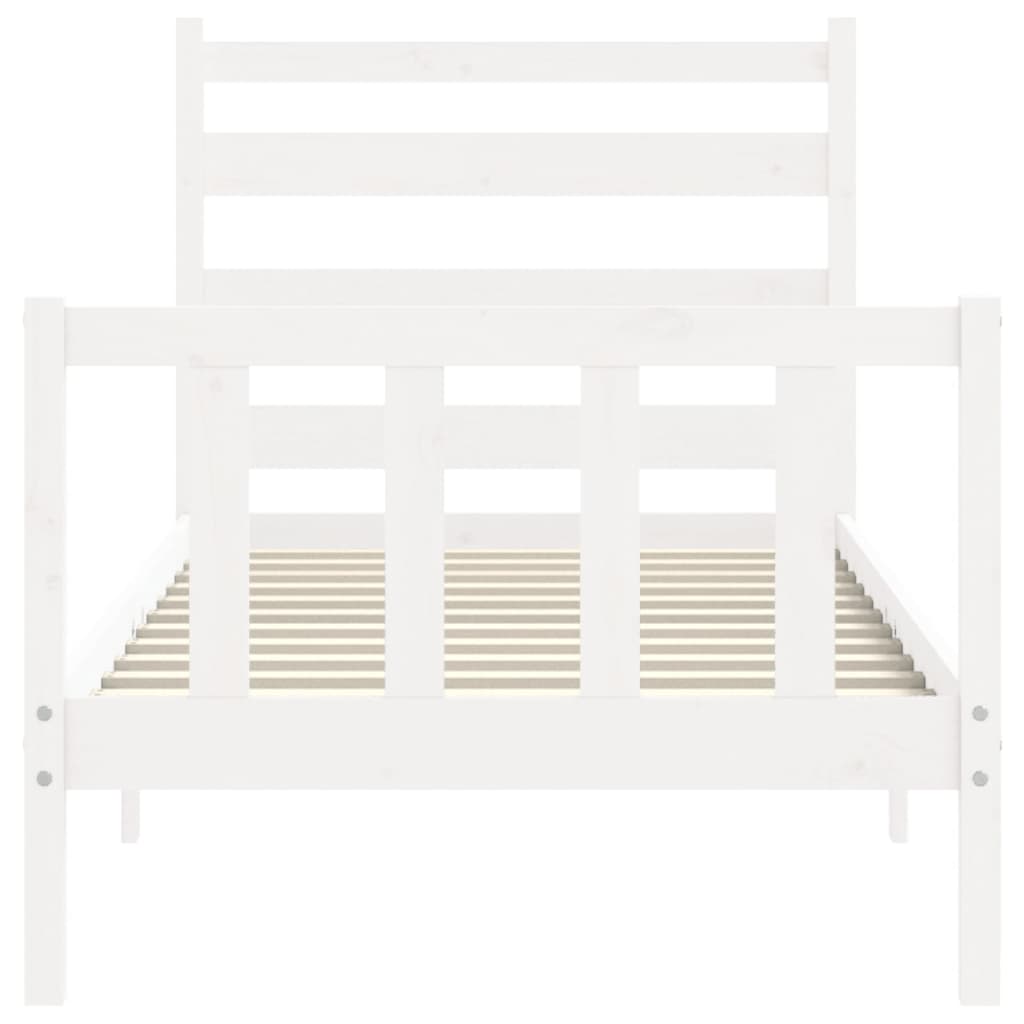 vidaXL Estructura de cama sin colchón madera maciza blanca 90x190 cm