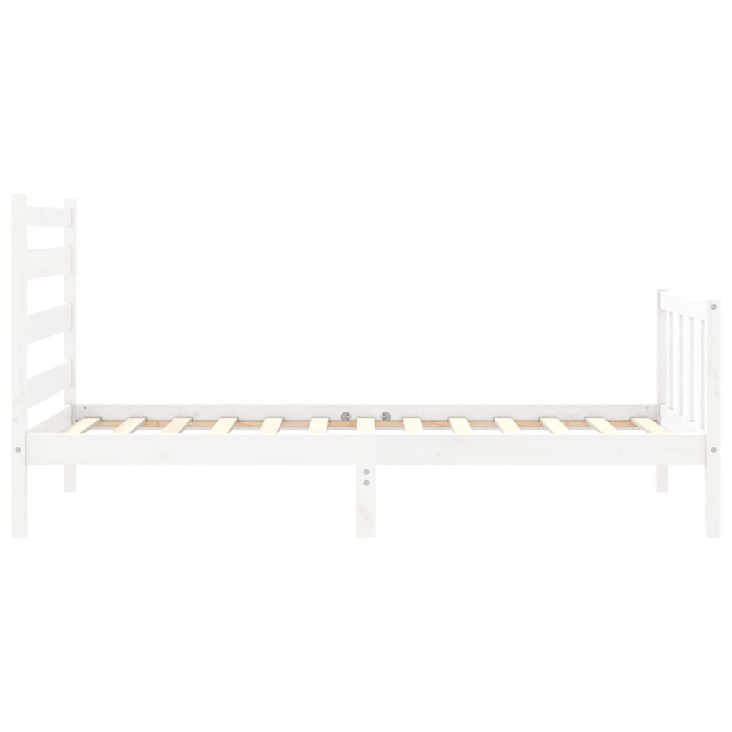 vidaXL Estructura de cama sin colchón madera maciza blanca 90x190 cm