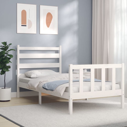 vidaXL Estructura de cama sin colchón madera maciza blanca 90x190 cm