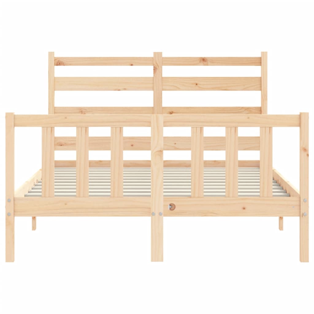 vidaXL Estructura de cama de matrimonio con cabecero madera maciza