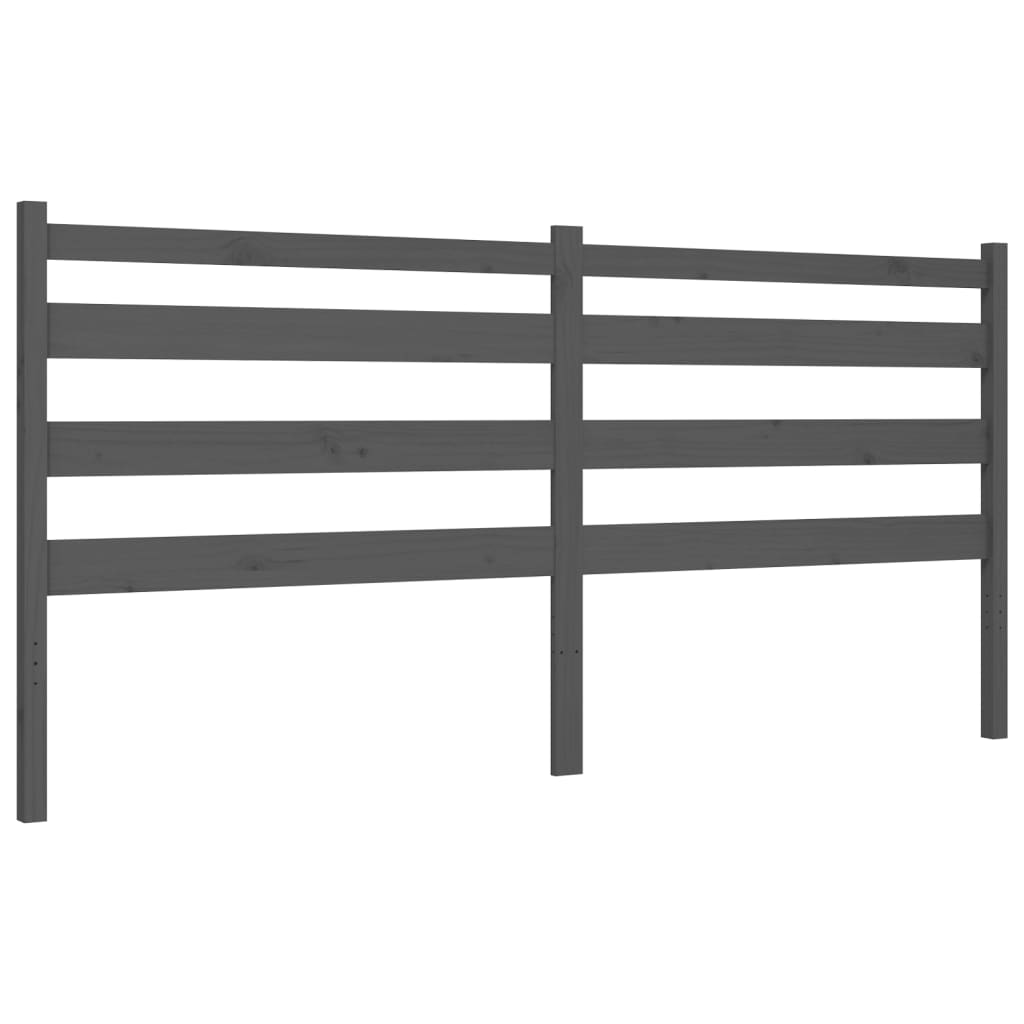 vidaXL Estructura de cama con cabecero madera maciza gris 200x200 cm