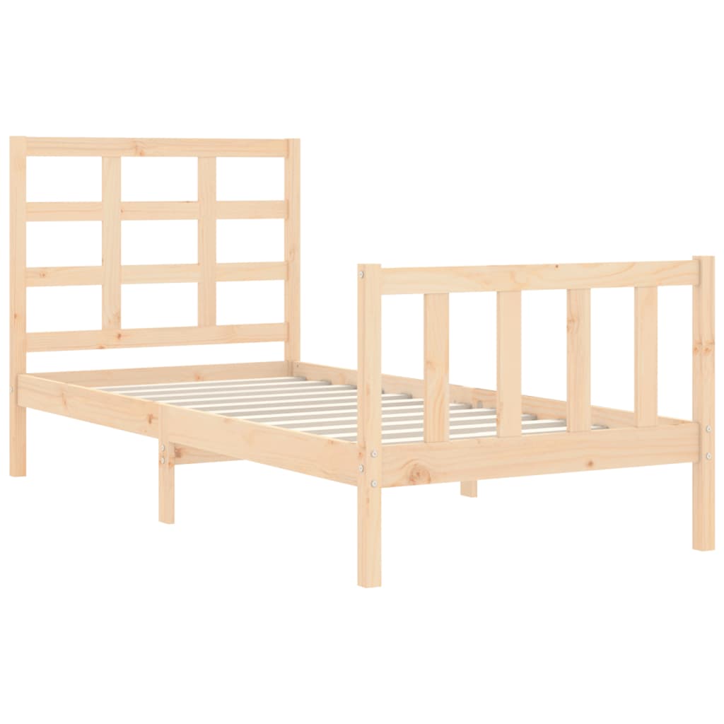 vidaXL Estructura de cama individual con cabecero madera maciza