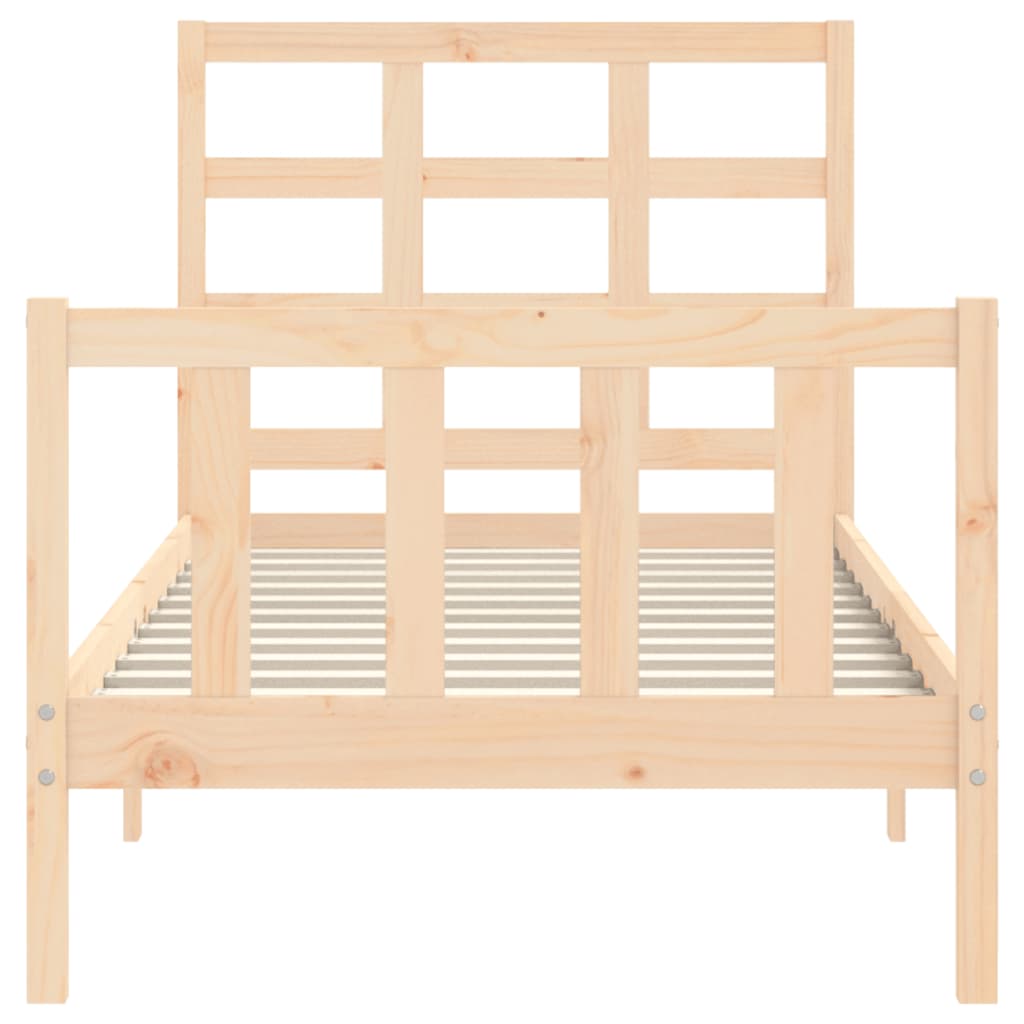 vidaXL Estructura de cama individual con cabecero madera maciza