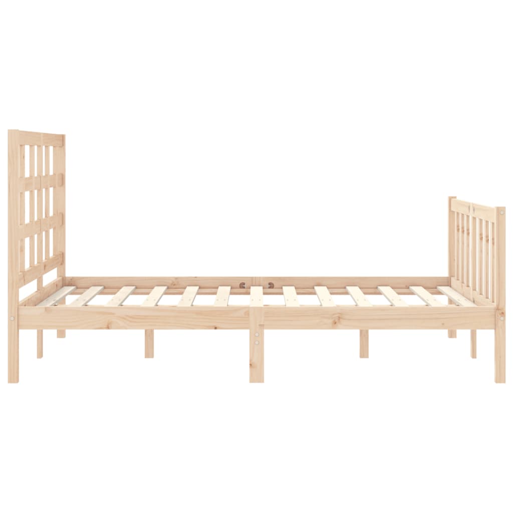 vidaXL Estructura de cama de matrimonio con cabecero madera maciza