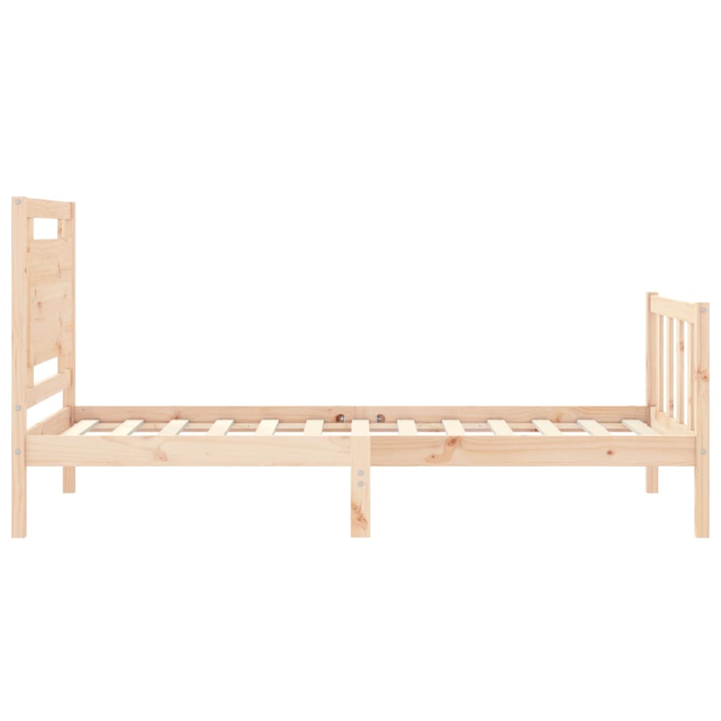 vidaXL Estructura de cama individual con cabecero madera maciza