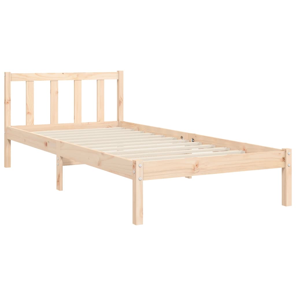 vidaXL Estructura de cama individual con cabecero madera maciza