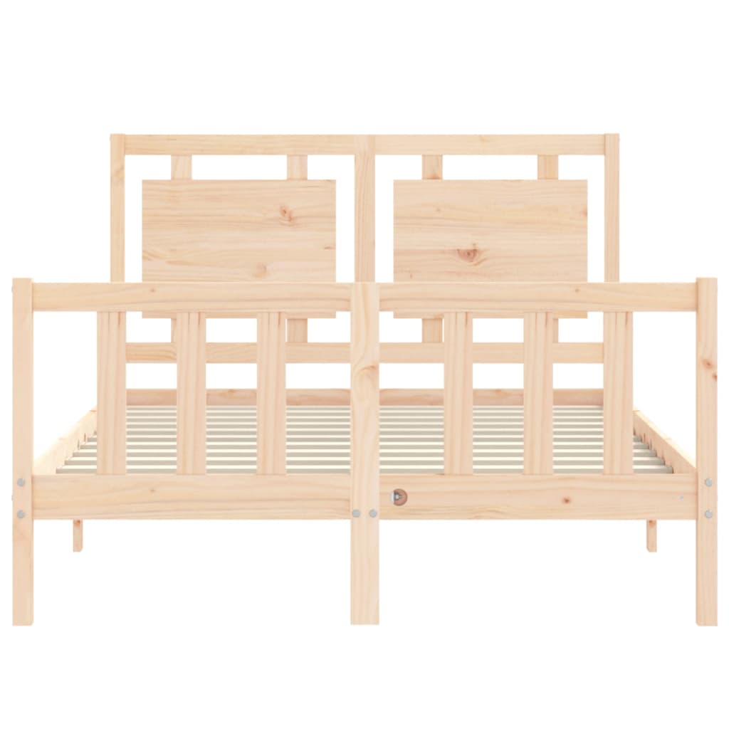 vidaXL Estructura de cama de matrimonio con cabecero madera maciza