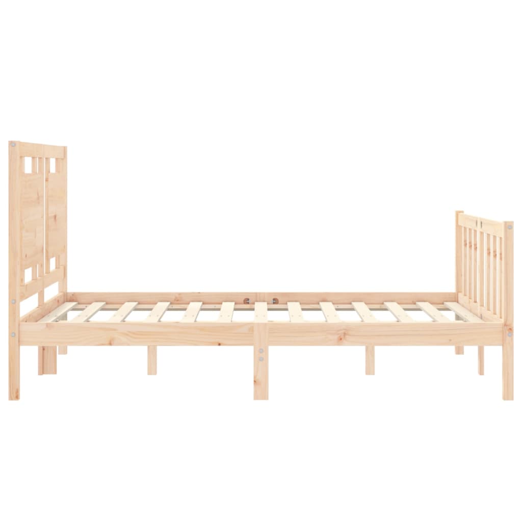 vidaXL Estructura de cama de matrimonio con cabecero madera maciza