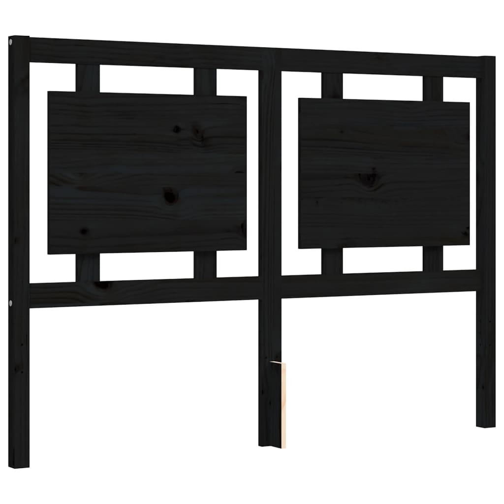 vidaXL Estructura de cama con cabecero madera maciza negro 120x200 cm