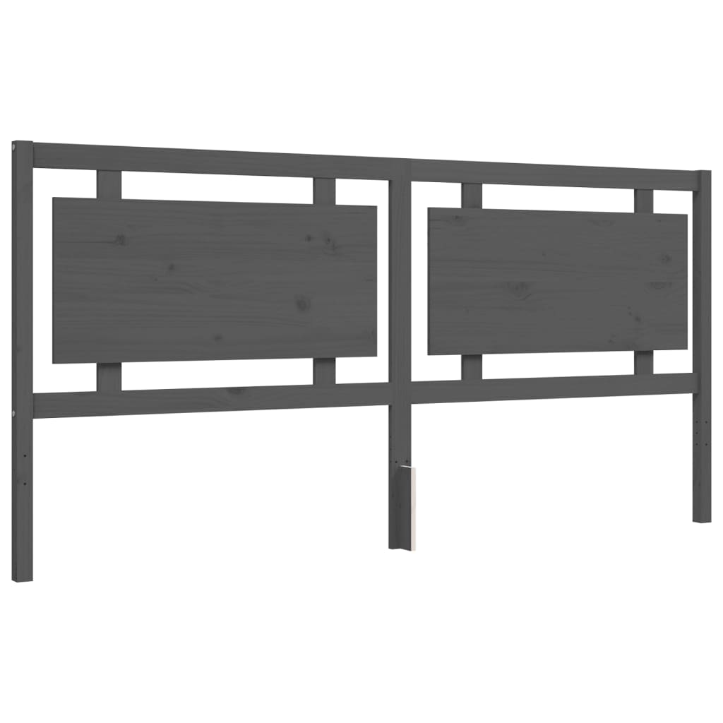 vidaXL Estructura de cama con cabecero madera maciza gris 200x200 cm