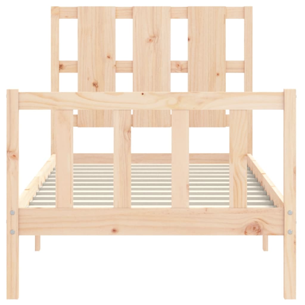 vidaXL Estructura de cama individual con cabecero madera maciza