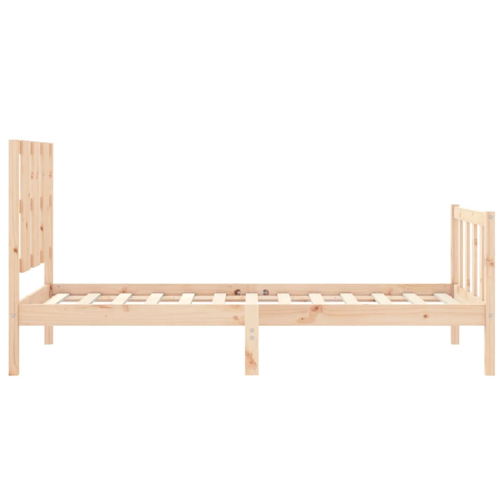 vidaXL Estructura de cama individual con cabecero madera maciza