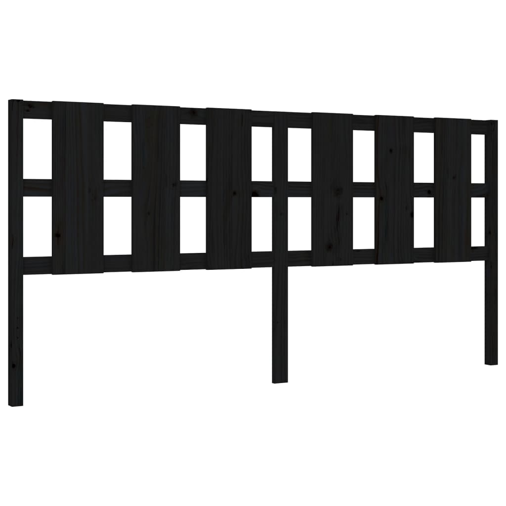 vidaXL Estructura de cama con cabecero madera maciza negro 200x200 cm