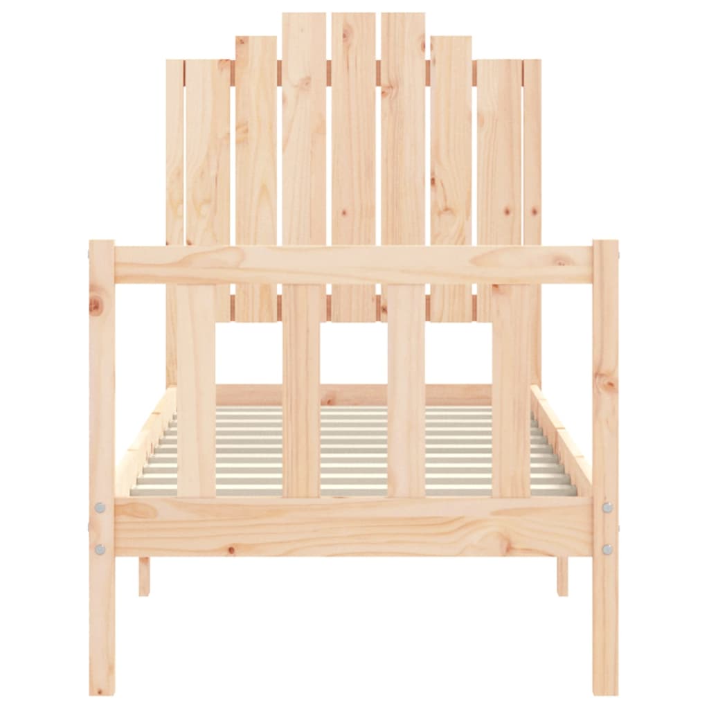 vidaXL Estructura de cama individual con cabecero madera maciza